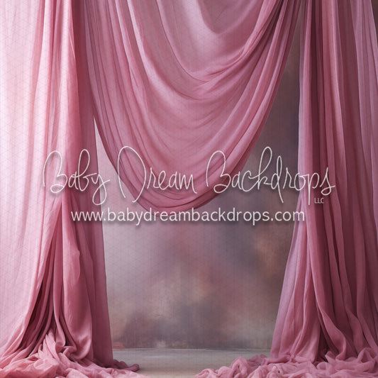 X Drop Art Drapes Carnation Pink Left (MD)