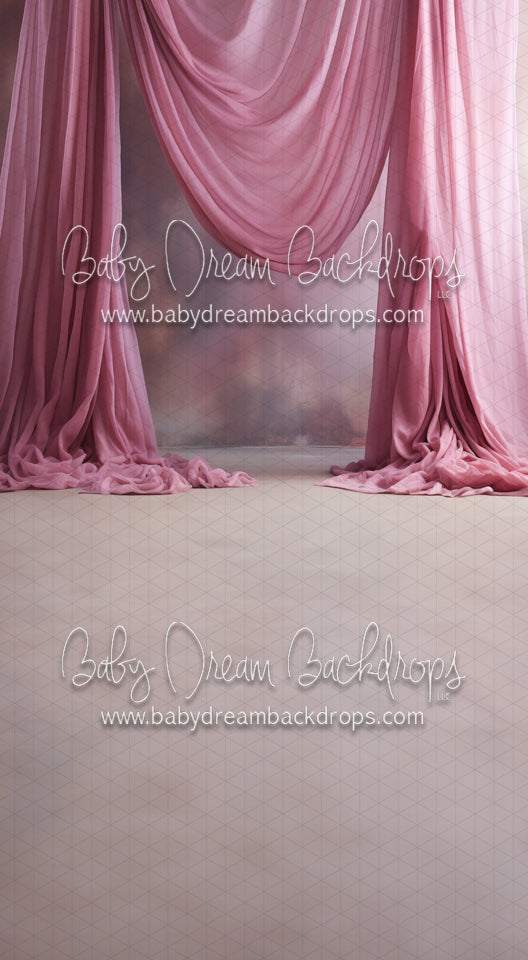 X Drop Art Drapes Carnation Pink Right Sweep (MD)