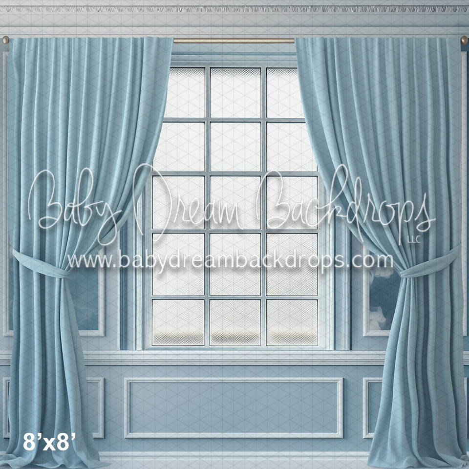 Blue Floral Wainscoting Window (AZ)