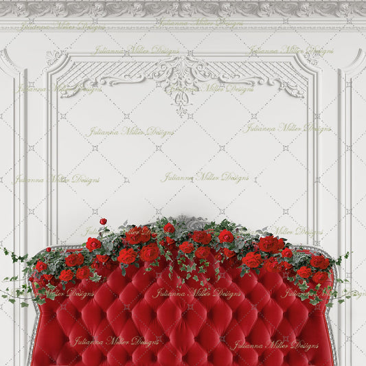 Boudoir Rose Red Headboard 