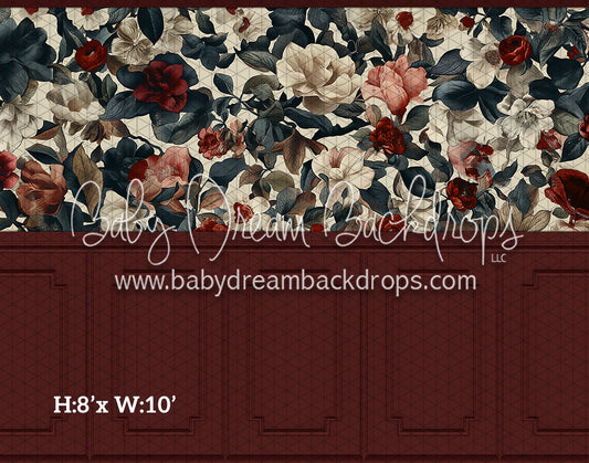 Fine Art Wallpaper Holiday Florals (Room 1 Crimson) (HL)