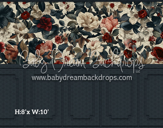 Fine Art Wallpaper Holiday Florals (Room 1 Slate) (HL)