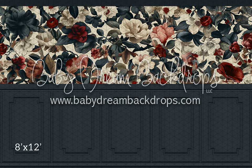 Fine Art Wallpaper Holiday Florals (Room 1 Slate) (HL)