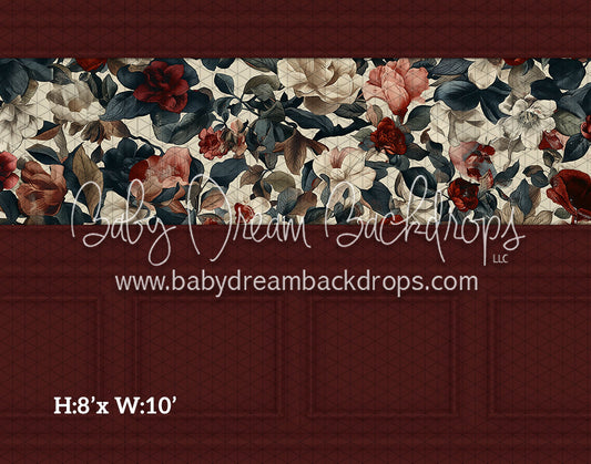 Fine Art Wallpaper Holiday Florals (Room 2 Crimson) (HL)