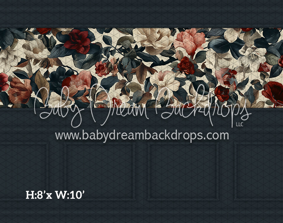 Fine Art Wallpaper Holiday Florals (Room 2 Slate) (HL)