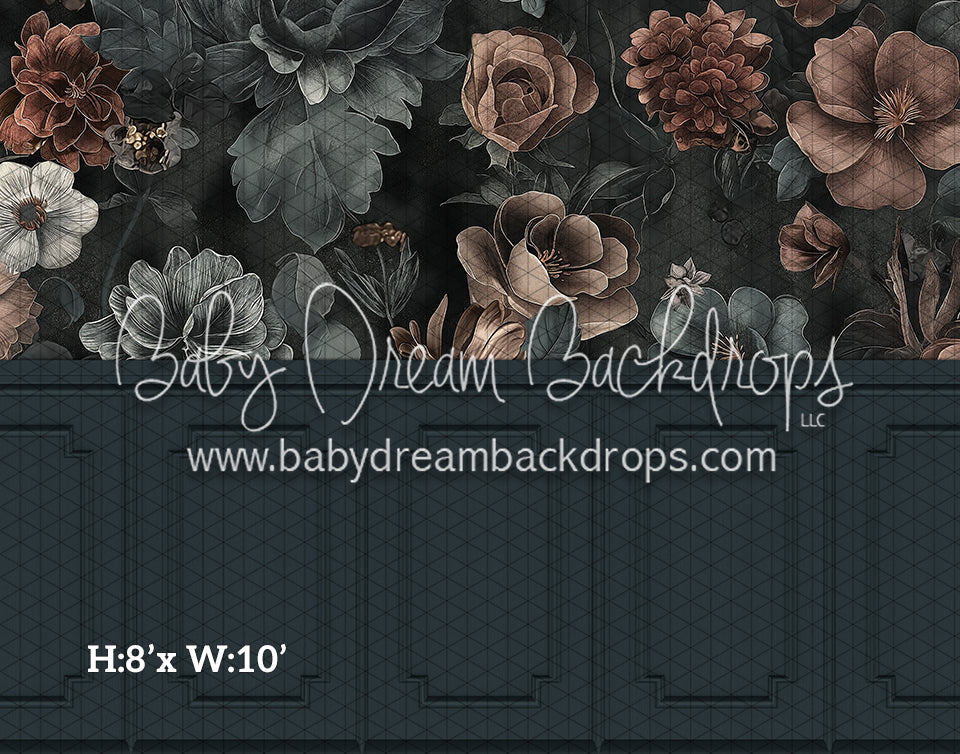 Fine Art Wallpaper Muted Florals Room 1 Slate) (HL)