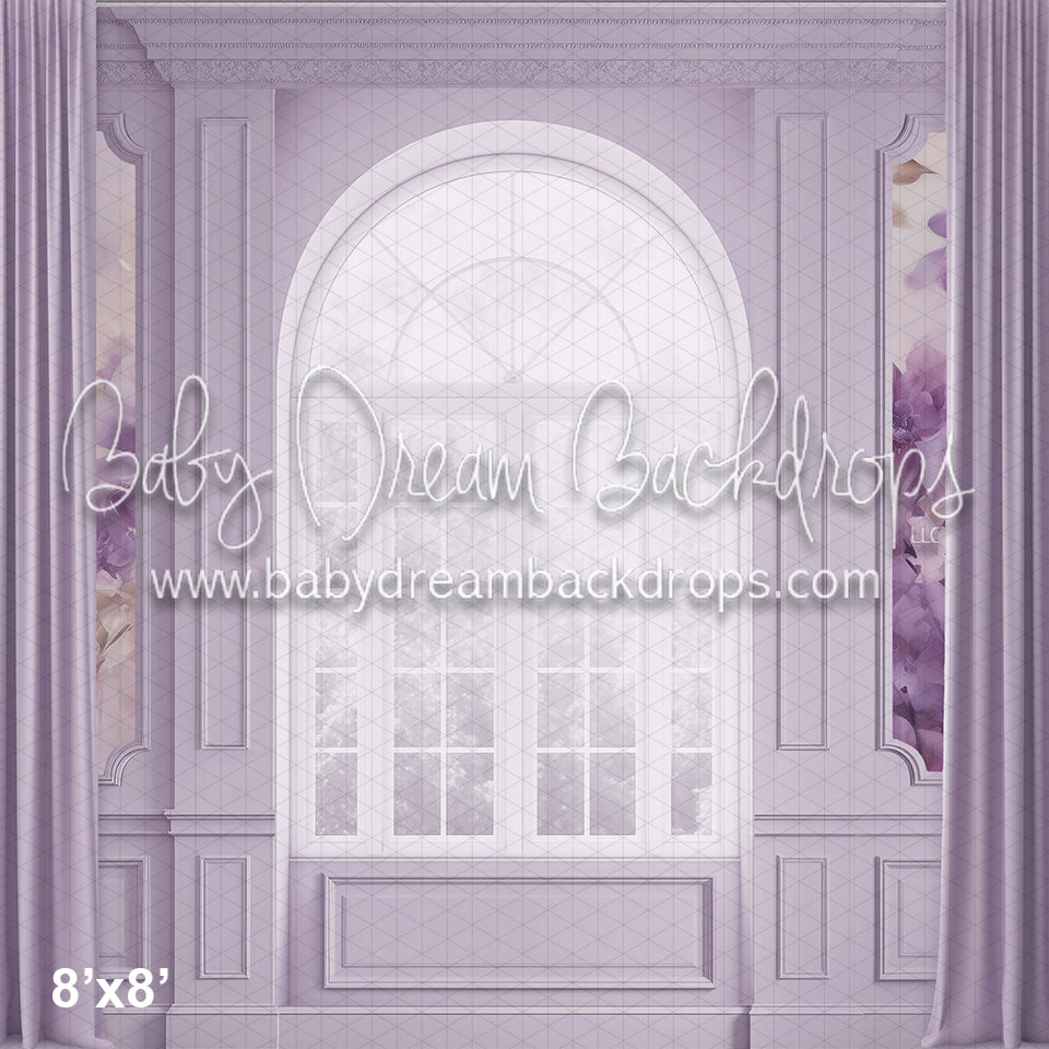 Lavender Floral Wainscoting Window (AZ)