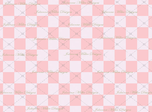 Pink Checker Board Fabric Drop