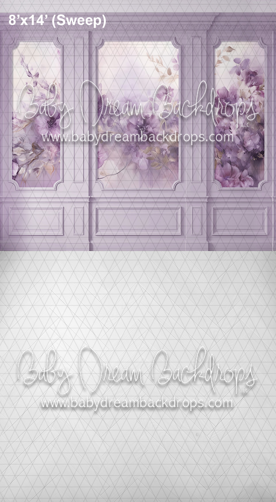 Sweeps Lavender Floral Wainscoting (AZ)