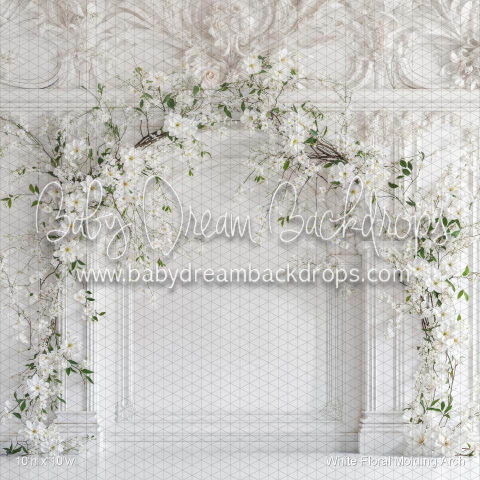 White Floral Molding Arch (WM)