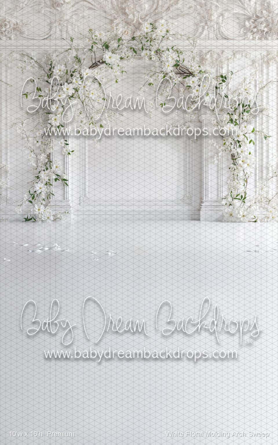 White Floral Molding Arch Sweep (WM)