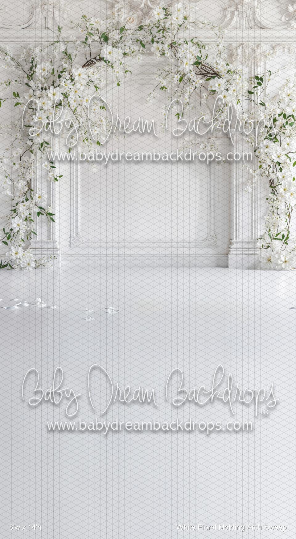 White Floral Molding Arch Sweep (WM)