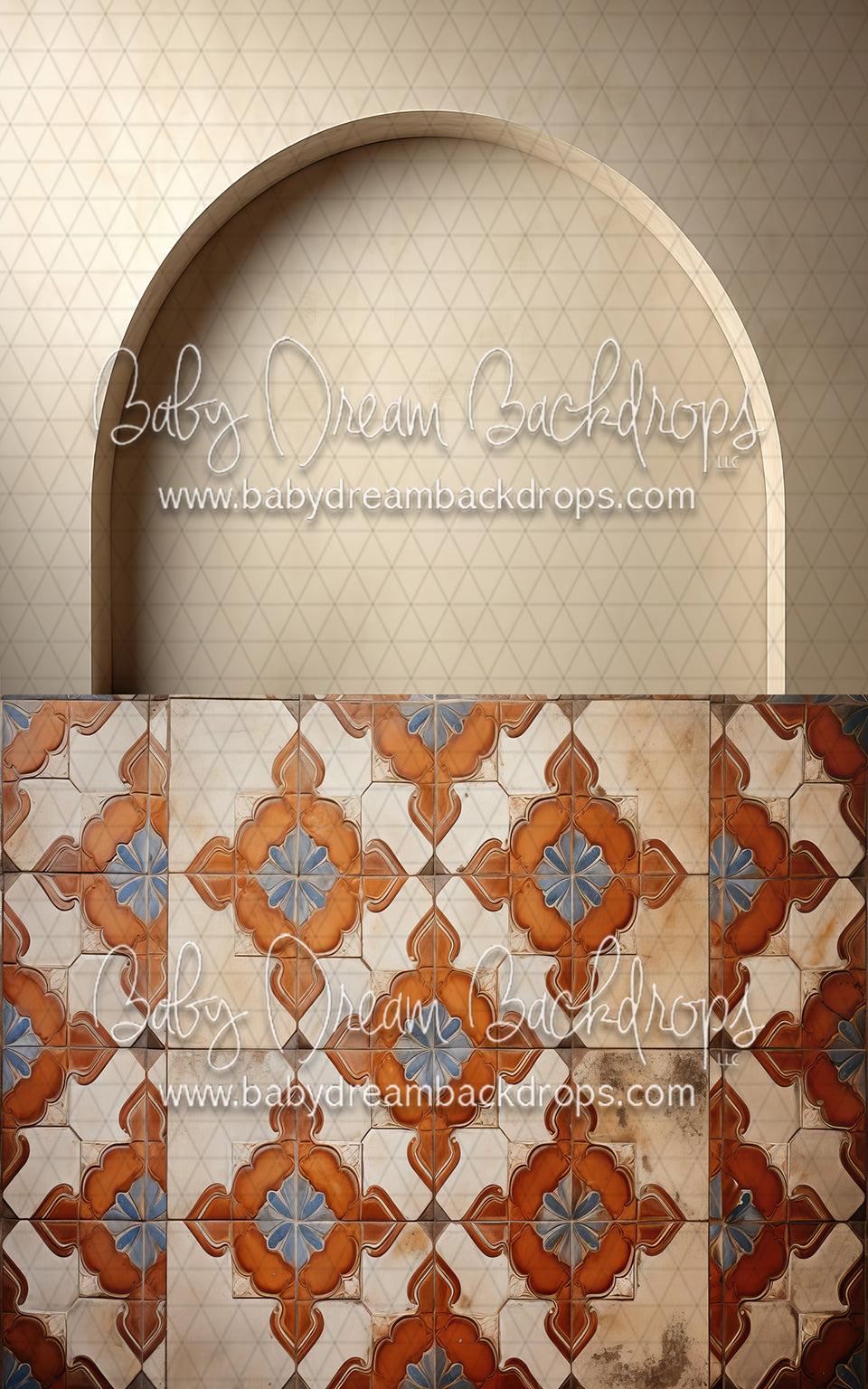 Beige Arch Wall 1 Flipped, Spanish Tile Sweep (MD)