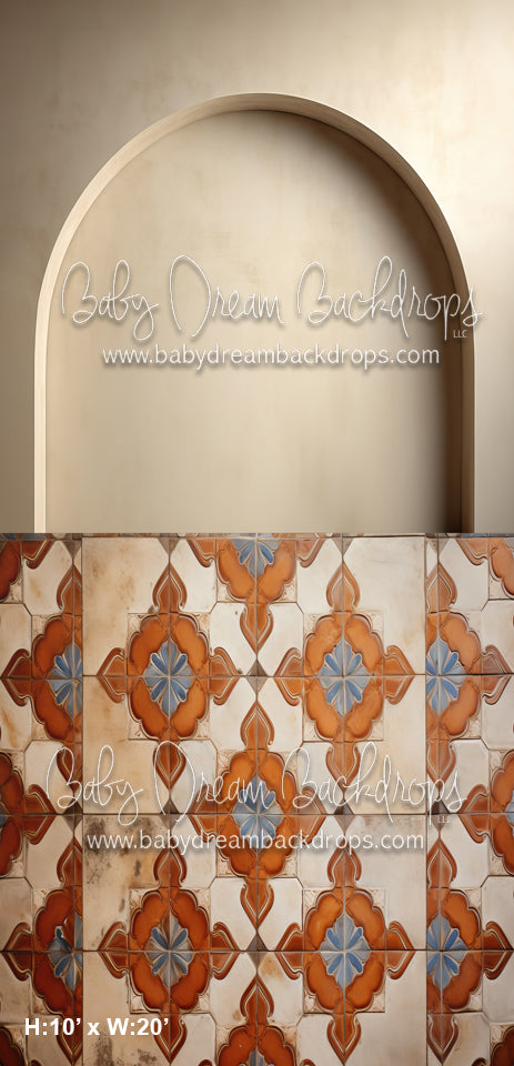 Beige Arch Wall 1, Spanish Tile Sweep (MD)