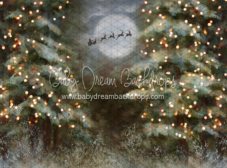 Heirloom Snowy Pines Moon Santa Lights (SS)