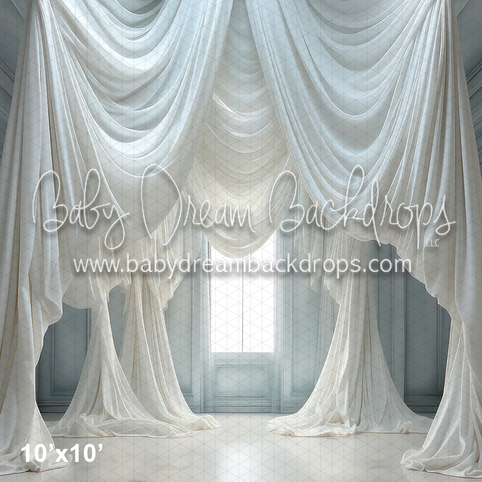 Light Blue Wall with Drapes II (BD)